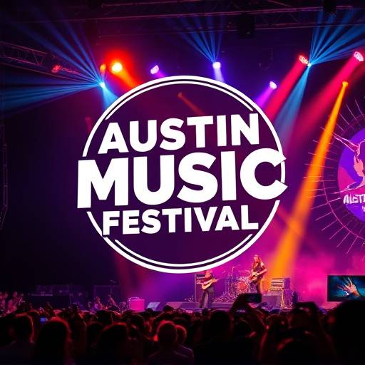 Logo of the Austin Music Festival, an annual event showcasing local and international artists.